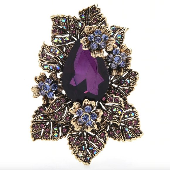 Jewelry - NEW Large Rhinestone Flower Brooch / Necklace Pendant